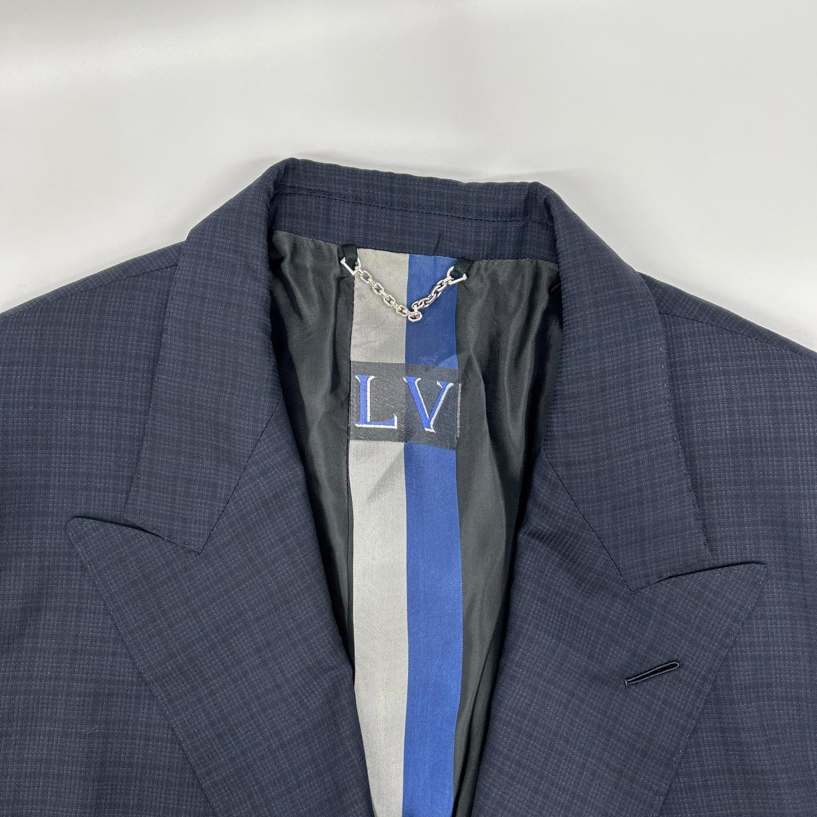 LOUIS VUITTON ルイヴィトン RM191F IQE HGCF4E 19年製 ネイビー チェック 2B テーラードジャケット ジャケット