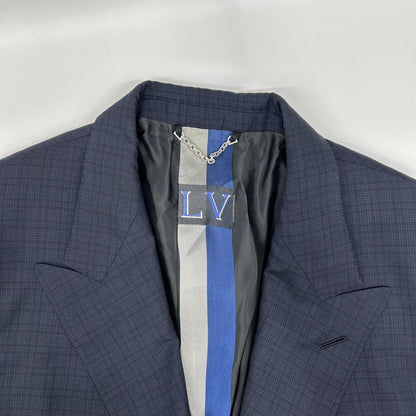 LOUIS VUITTON ルイヴィトン RM191F IQE HGCF4E 19年製 ネイビー チェック 2B テーラードジャケット ジャケット