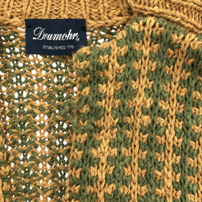 Drumohr ドルモア ベージュ×グリーン リネンコットン ニット カーディガン トップス