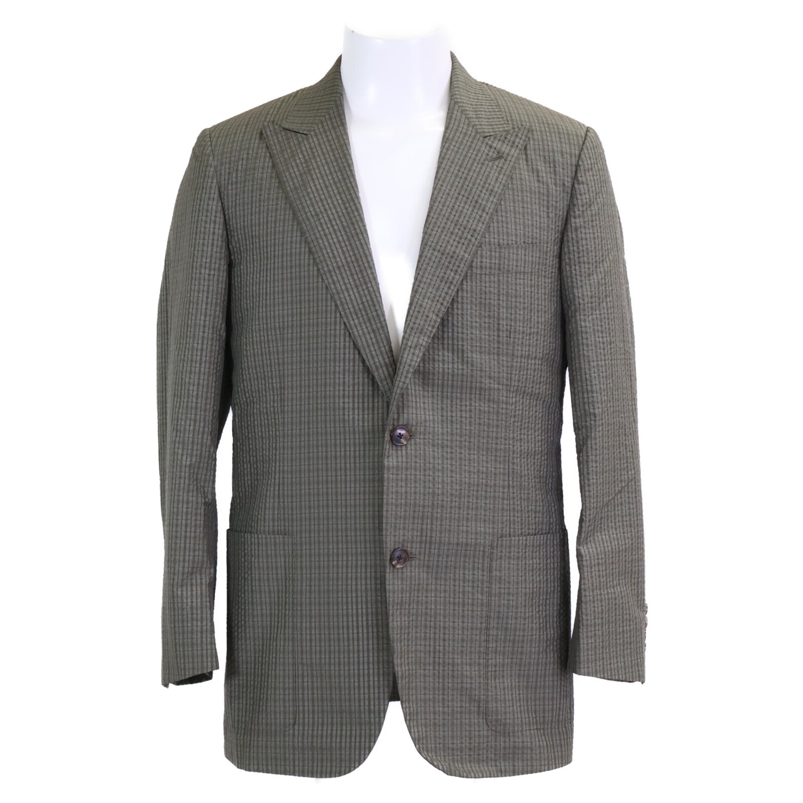 HERMES Erumesu G79206 Belvest-Made Silk Seersucker Jacket Jacket