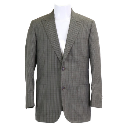 HERMES Erumesu G79206 Belvest-Made Silk Seersucker Jacket Jacket