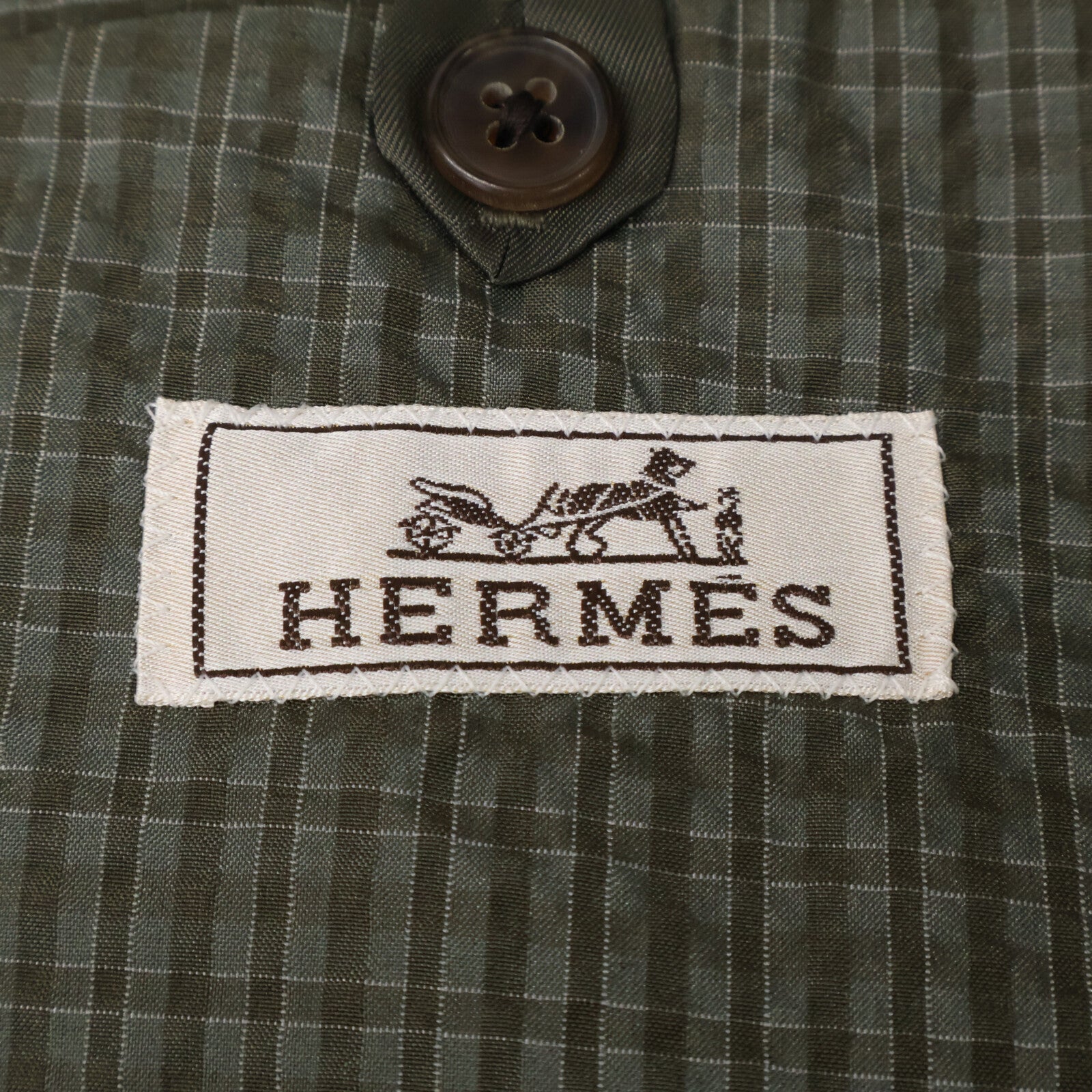 HERMES Erumesu G79206 Belvest-Made Silk Seersucker Jacket Jacket