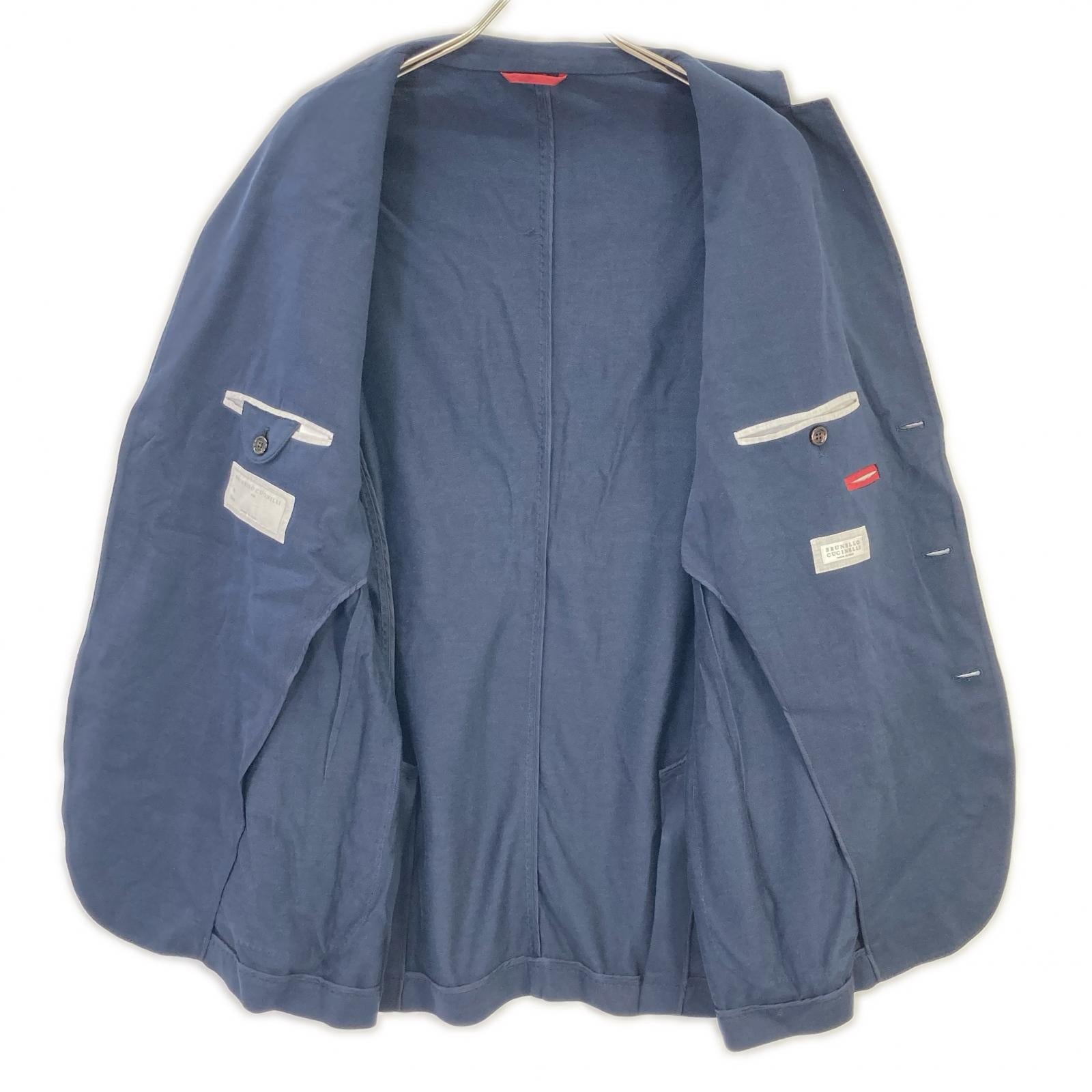BRUNELLO CUCINELLI ブルネロクチネリ ネイビー シルクコットン テーラードジャケット ジャケット