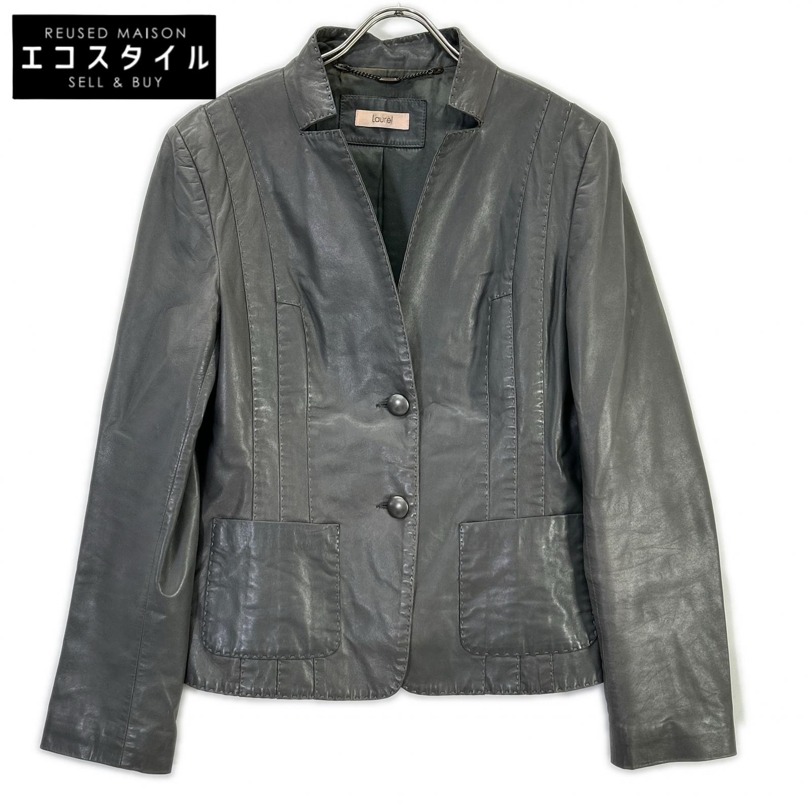 LaurelEscada ローレルエスカーダ グレー レザー ジャケット ジャケット