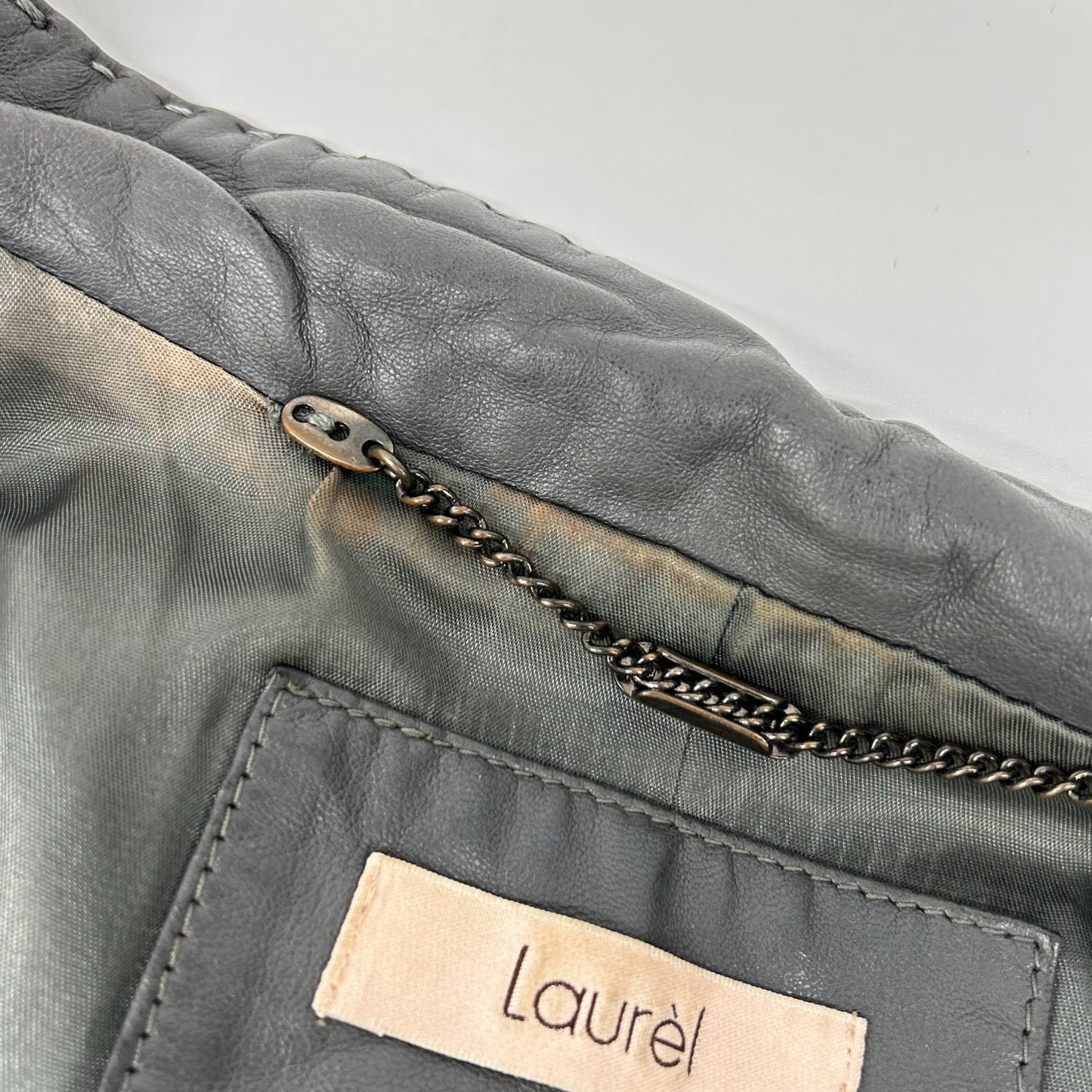 LaurelEscada ローレルエスカーダ グレー レザー ジャケット ジャケット