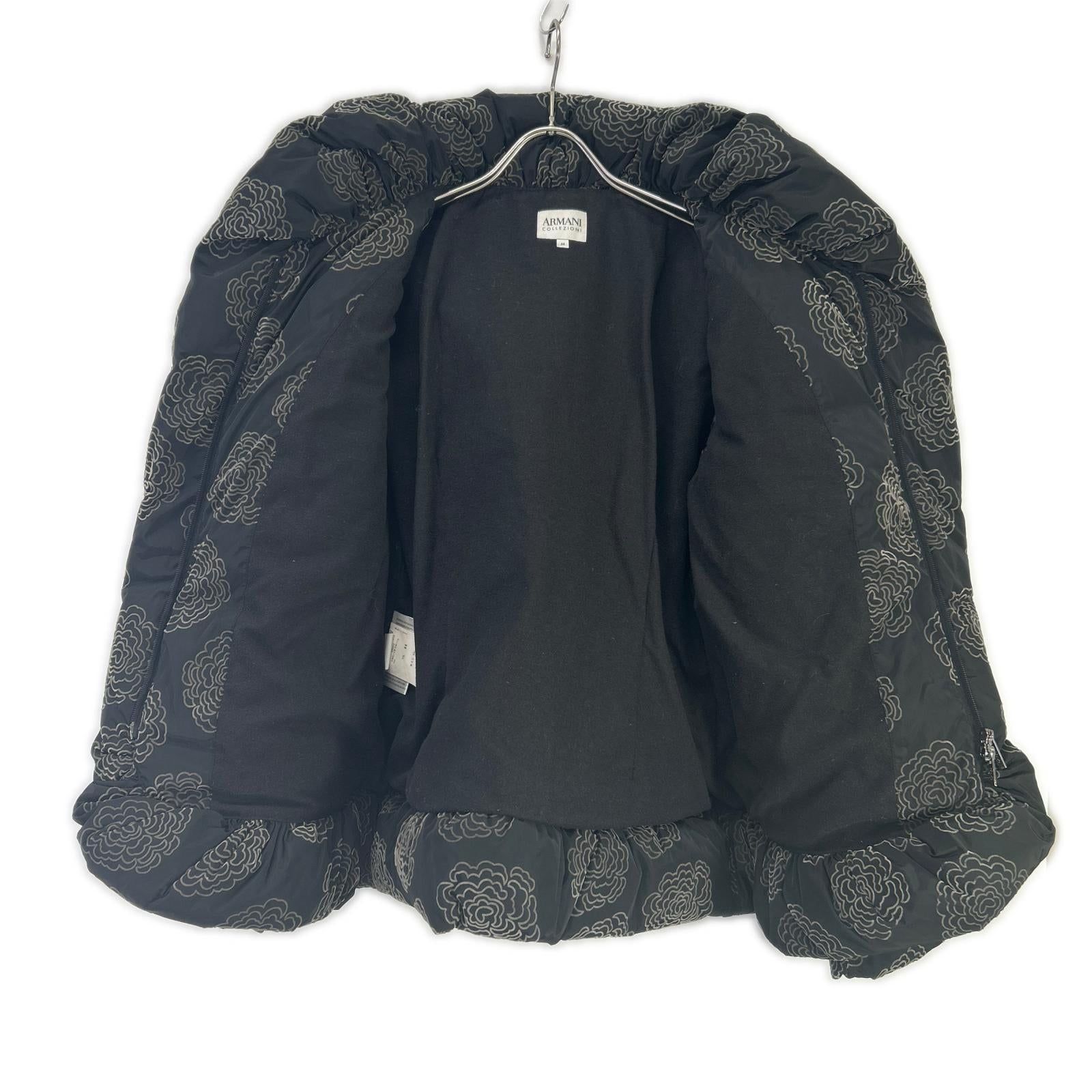 ARMANI COLLEZIONI DMB74WDM770 black floral padded jacket