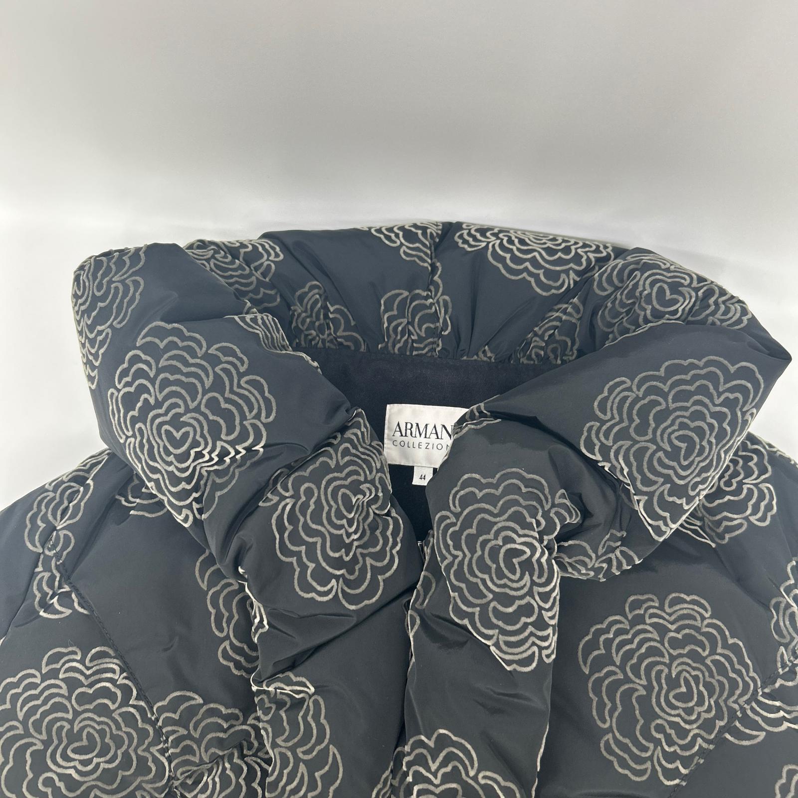 ARMANI COLLEZIONI DMB74WDM770 black floral padded jacket