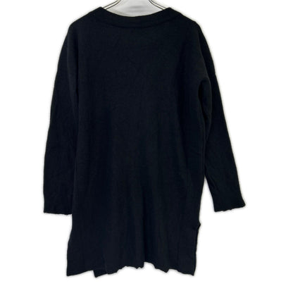 ISSEY MIYAKE IM63KT004 Black Cashmere V-Neck Knit Sweater Tops