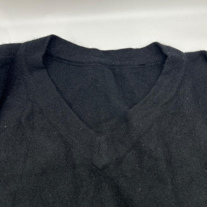 ISSEY MIYAKE IM63KT004 Black Cashmere V-Neck Knit Sweater Tops