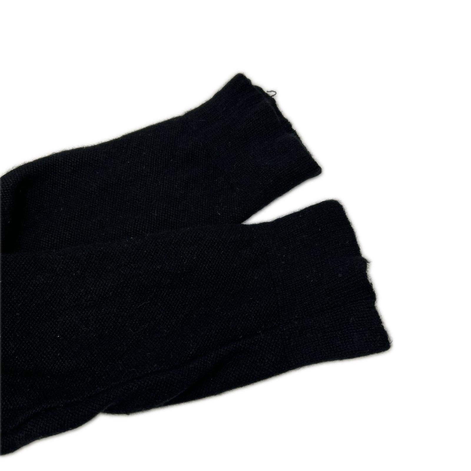 ISSEY MIYAKE IM63KT004 Black Cashmere V-Neck Knit Sweater Tops