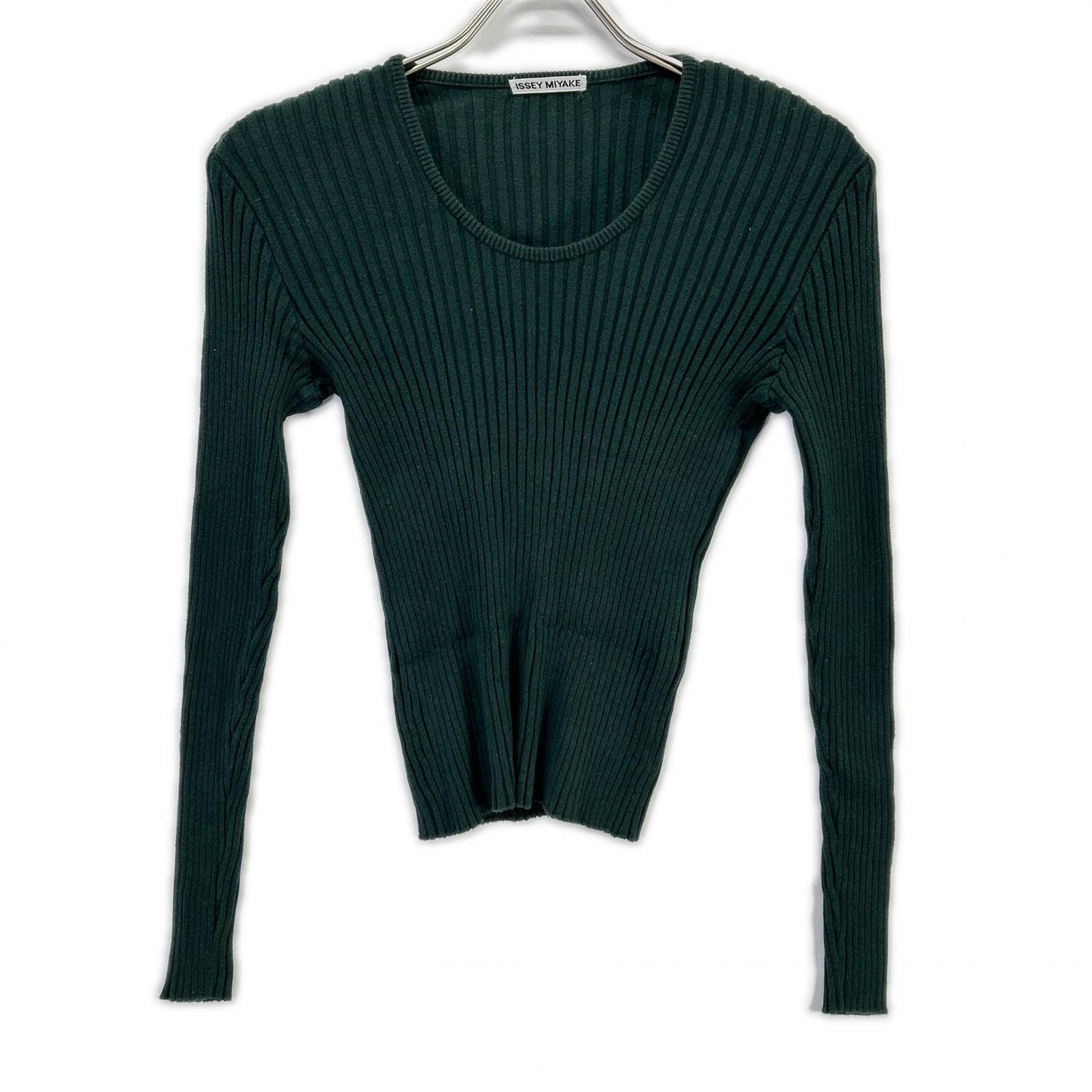 ISSEY MIYAKE イッセイミヤケ IM01KN046 グリーン クルーネック セーター トップス