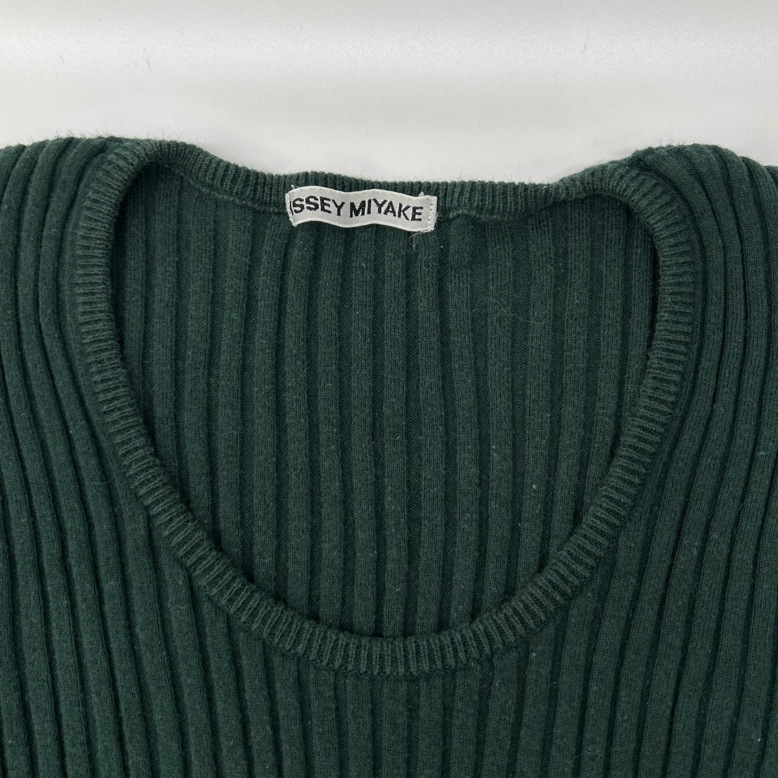 ISSEY MIYAKE イッセイミヤケ IM01KN046 グリーン クルーネック セーター トップス