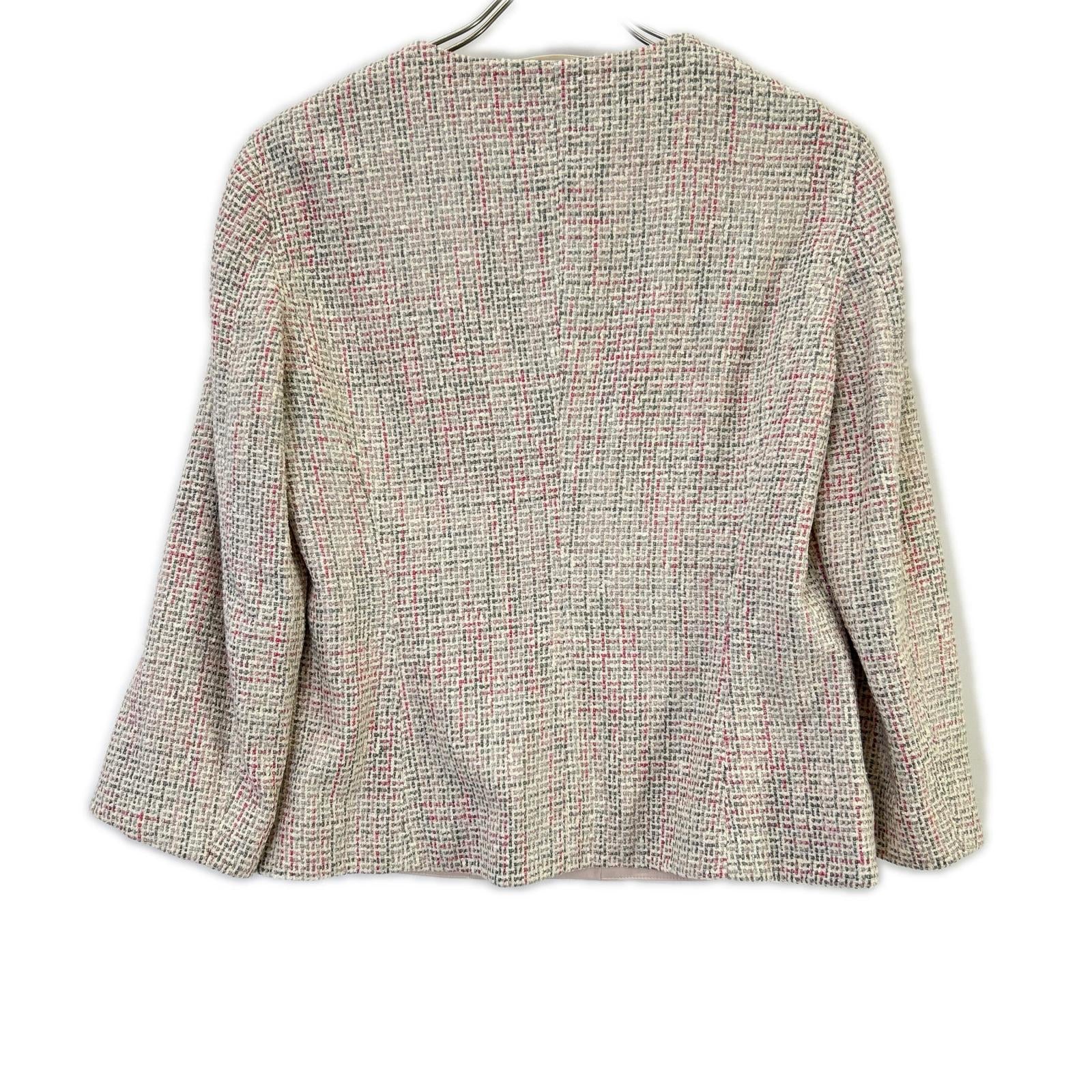 MAXMARA STUDIO マックスマーラスタジオ 60411937070 ピンク ツイード ノーカラー ジャケット ジャケット