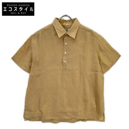 HERMES エルメス 【美品】リネン ハーフボタン 半袖シャツ トップス