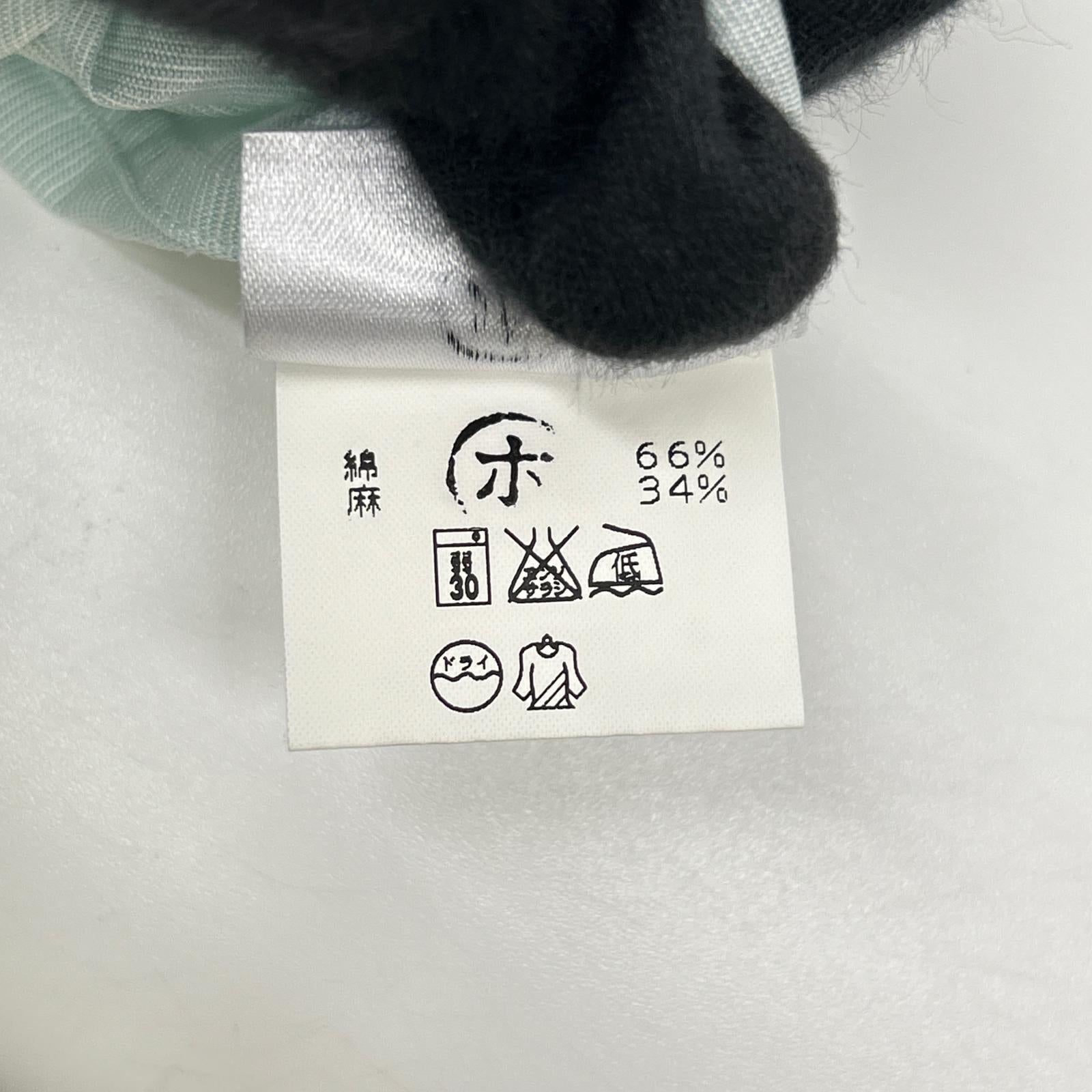 【SALE】 HERMES エルメス ボタンダウン半袖シャツ リネン混 スカイブルー トップス