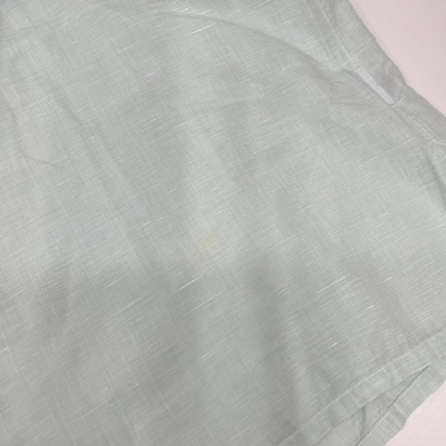【SALE】 HERMES エルメス ボタンダウン半袖シャツ リネン混 スカイブルー トップス