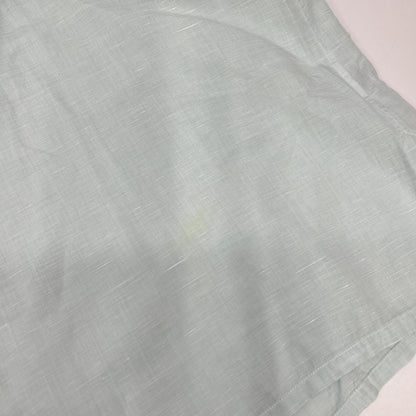 【SALE】 HERMES エルメス ボタンダウン半袖シャツ リネン混 スカイブルー トップス