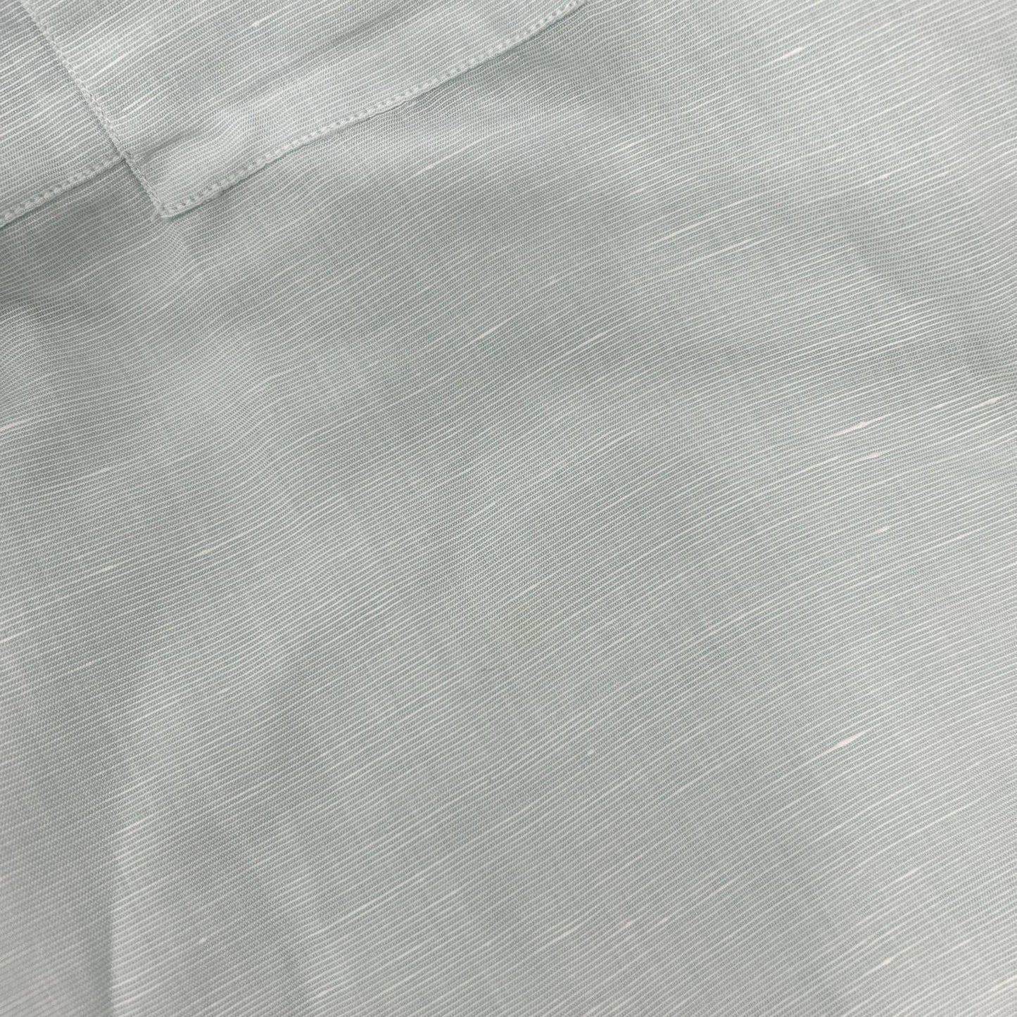 【SALE】 HERMES エルメス ボタンダウン半袖シャツ リネン混 スカイブルー トップス