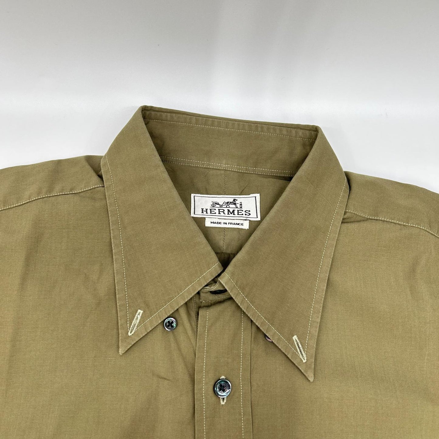 HERMES エルメス 【美品】ボタンダウン 半袖シャツ トップス