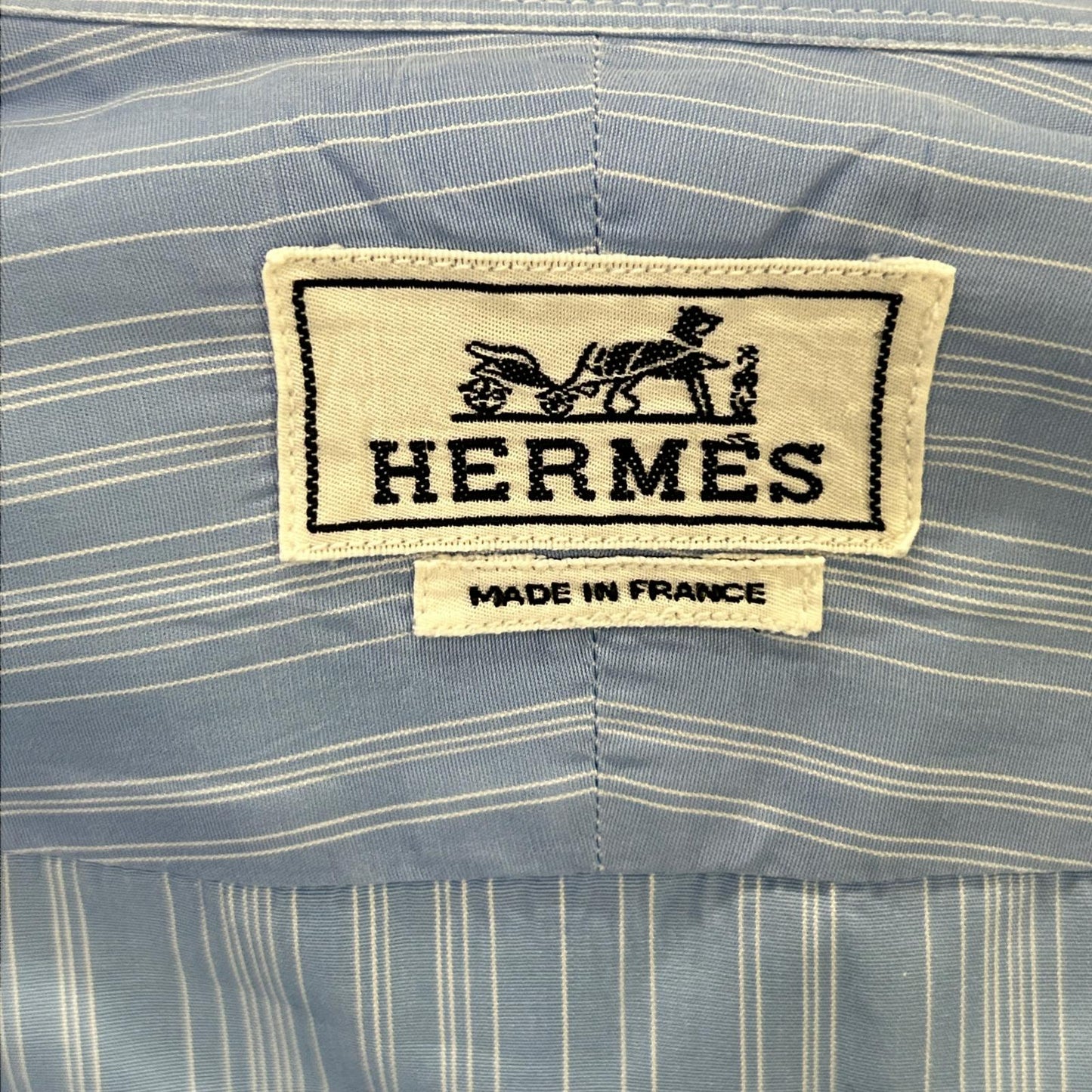 HERMES エルメス 【美品】ストライプ セリエボタン 長袖シャツ トップス