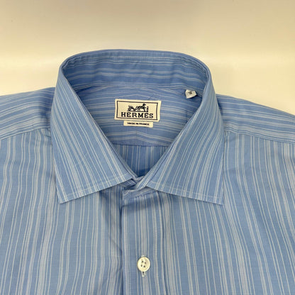 HERMÈS [Excellent condition] Striped Serié-button long-sleeve shirt top