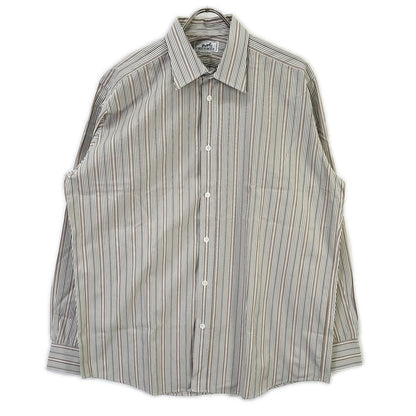 HERMES エルメス 【美品】ストライプ セリエボタン 長袖シャツ トップス