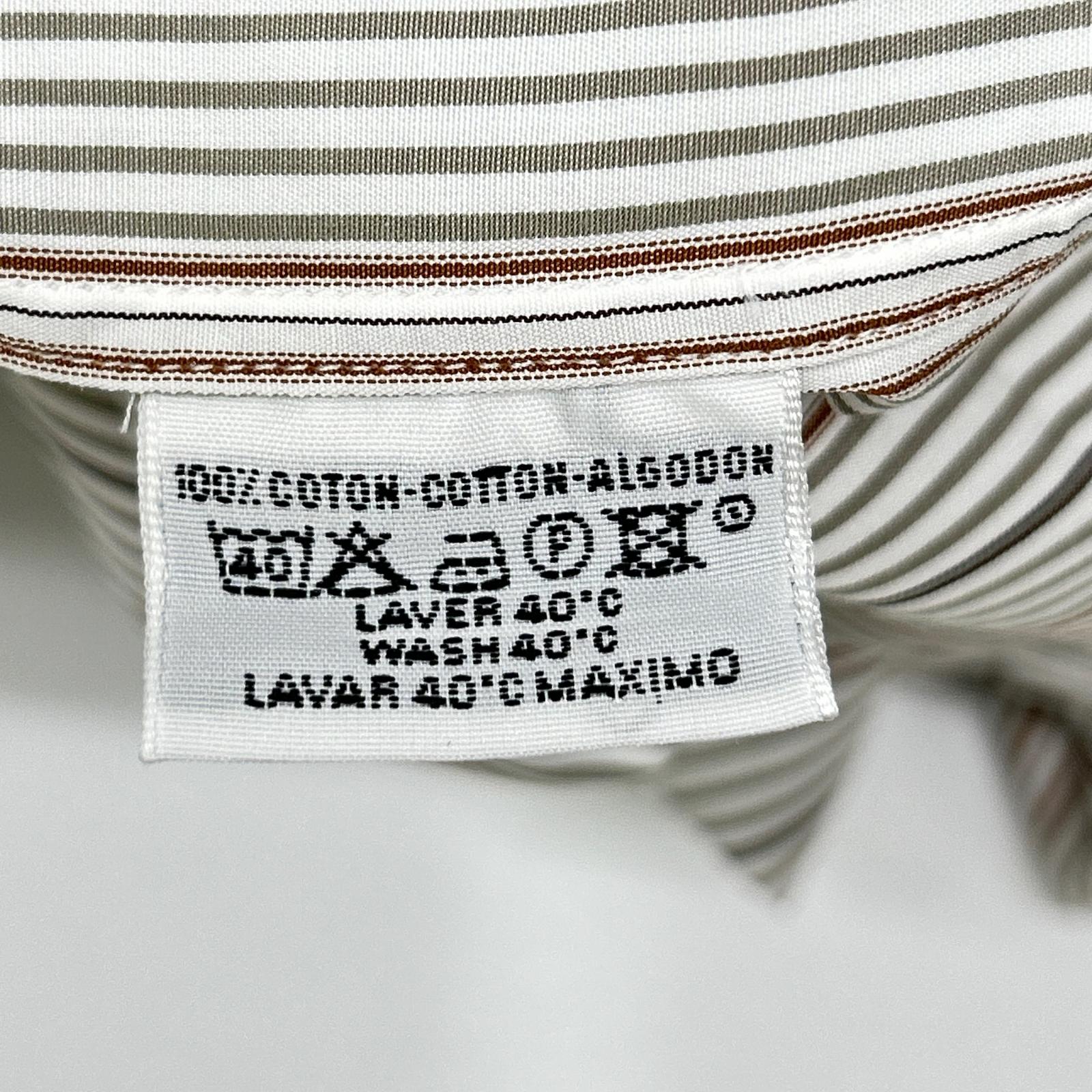 HERMES エルメス 【美品】ストライプ セリエボタン 長袖シャツ トップス