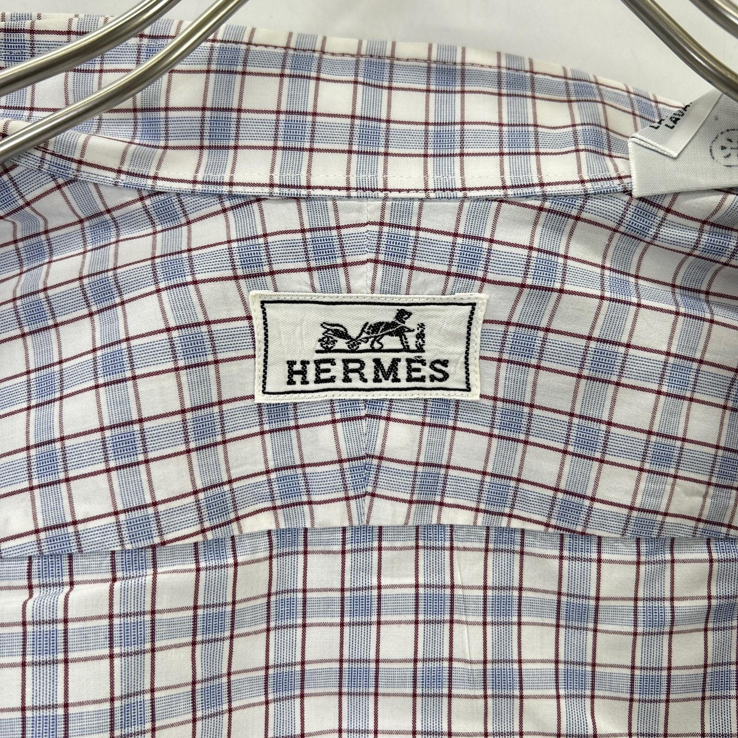 HERMES エルメス 【美品】チェック セリエボタン 長袖シャツ トップス