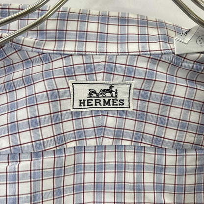 HERMES エルメス 【美品】チェック セリエボタン 長袖シャツ トップス
