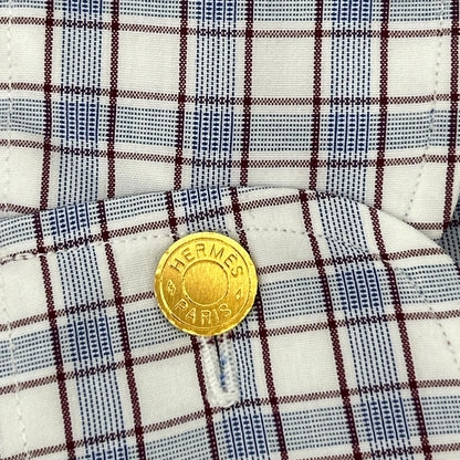 HERMES エルメス 【美品】チェック セリエボタン 長袖シャツ トップス