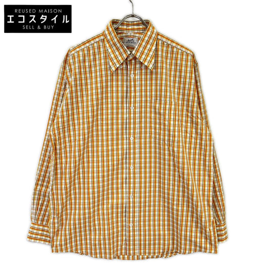 HERMES エルメス 【美品/国内正規】チェック セリエボタン ボタンダウン 長袖シャツ トップス