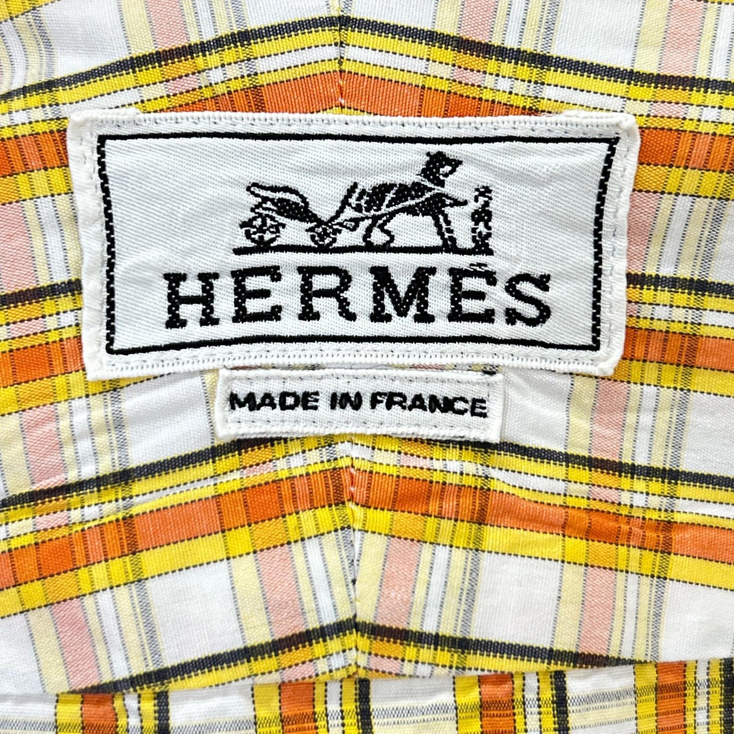 HERMES エルメス 【美品/国内正規】チェック セリエボタン ボタンダウン 長袖シャツ トップス