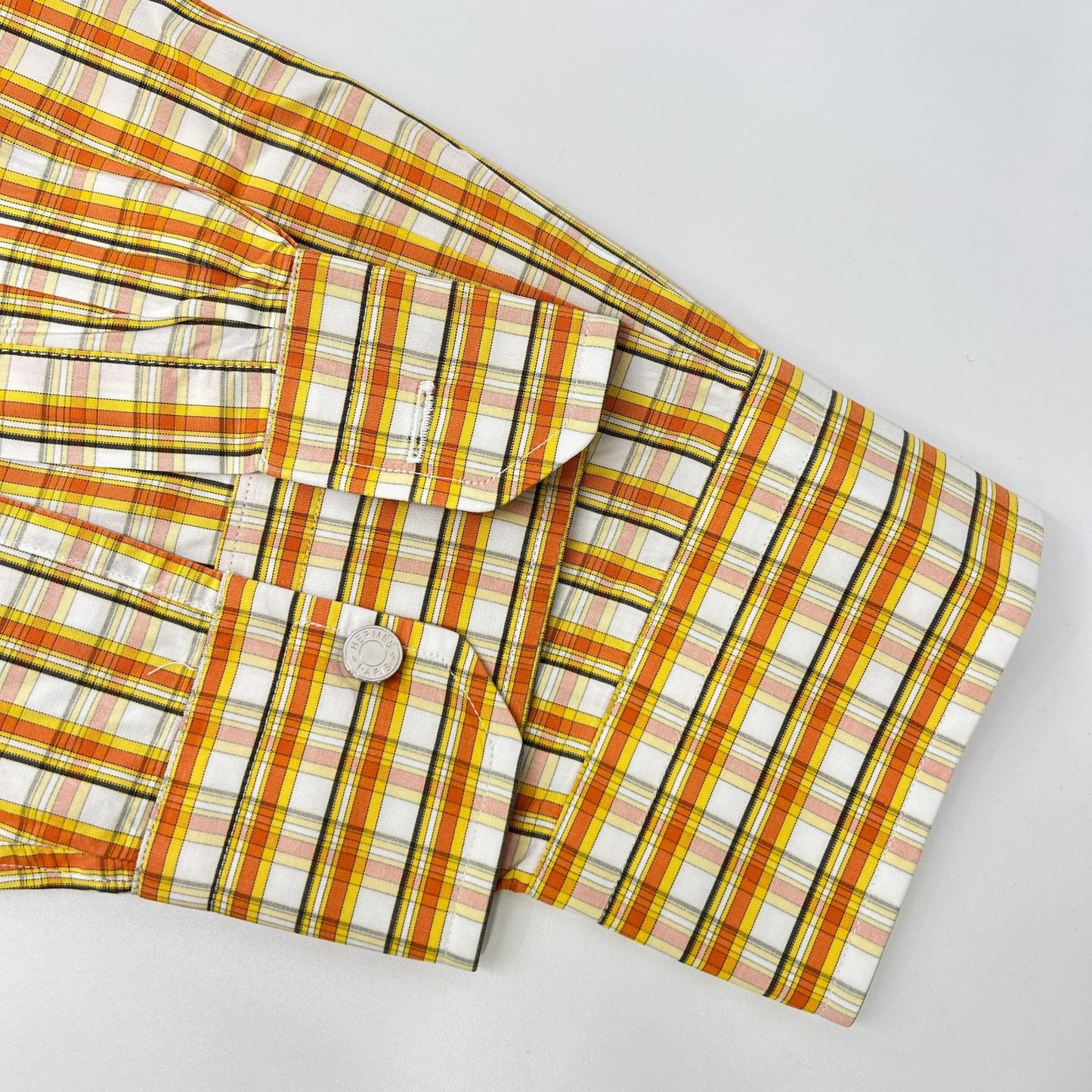 HERMES エルメス 【美品/国内正規】チェック セリエボタン ボタンダウン 長袖シャツ トップス