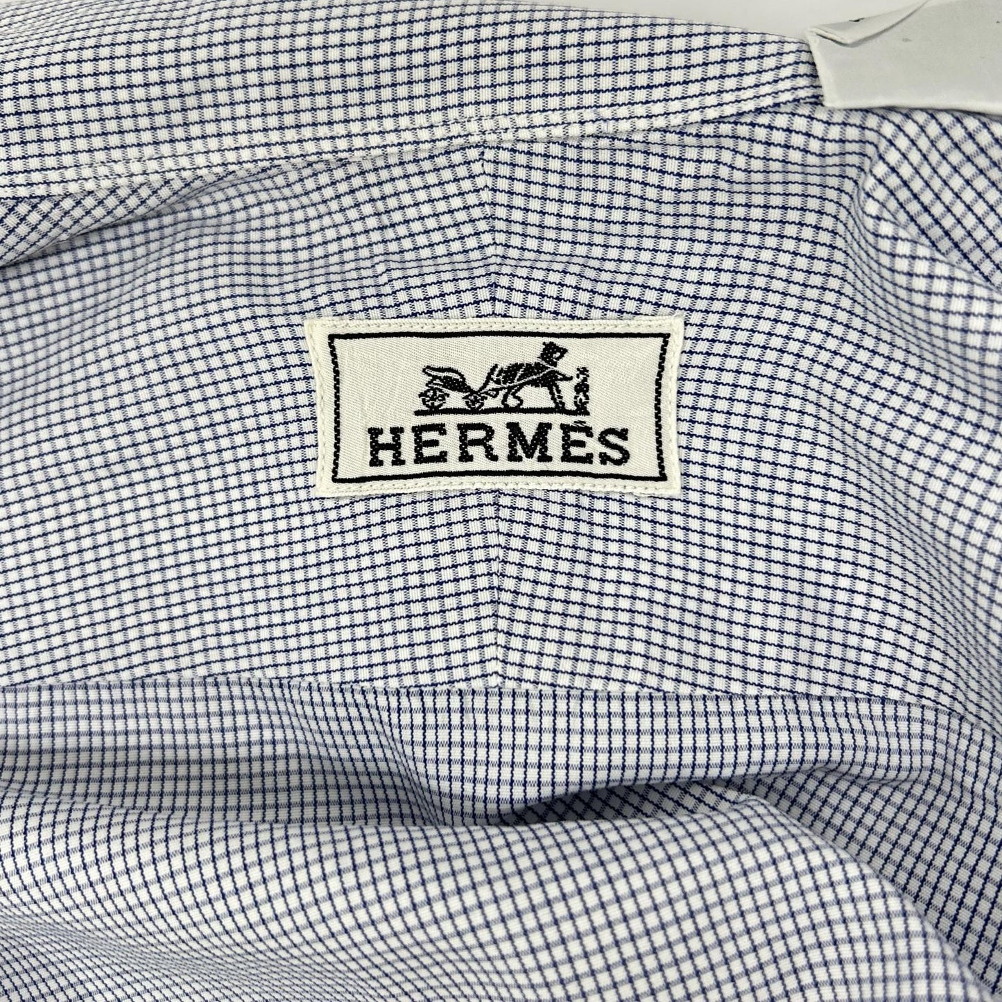 HERMES エルメス 長袖シャツ ゴールドセリエボタン ブルー ストライプ トップス