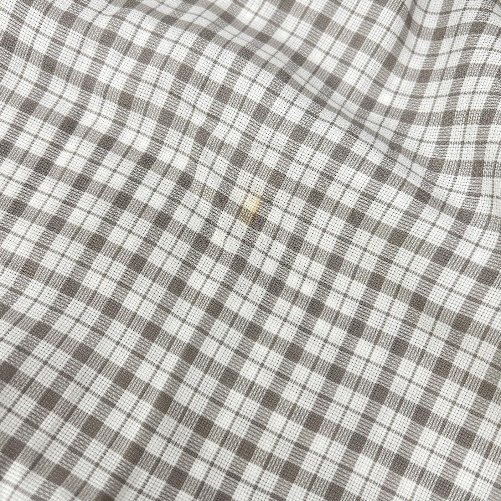 HERMES Hermès Long-Sleeve Shirt Série Buttons Gray Plaid Top
