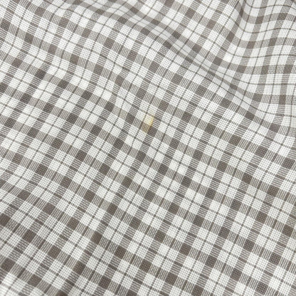 HERMES Hermès Long-Sleeve Shirt Série Buttons Gray Plaid Top
