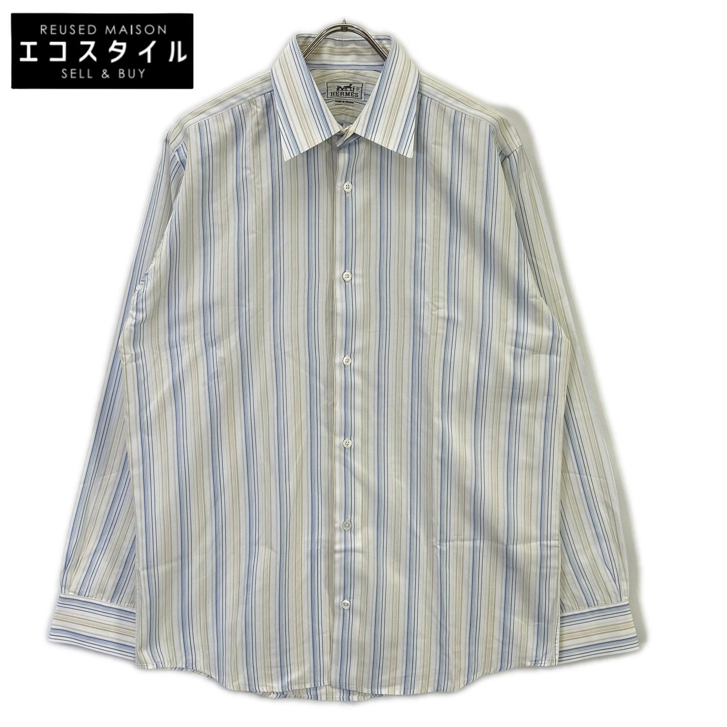 HERMES エルメス 【美品/国内正規】ストライプ 長袖シャツ トップス