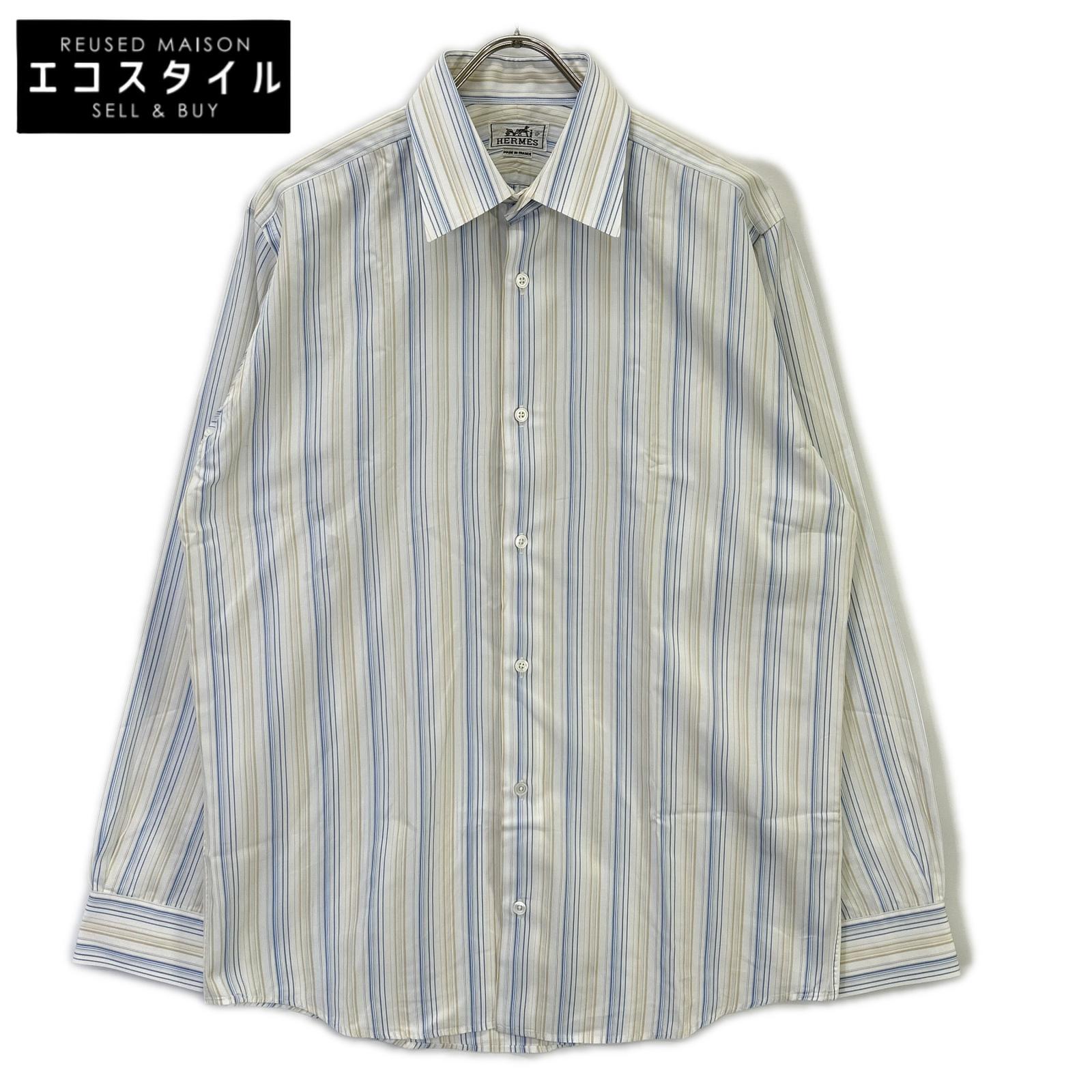 HERMES エルメス 【美品/国内正規】ストライプ 長袖シャツ トップス