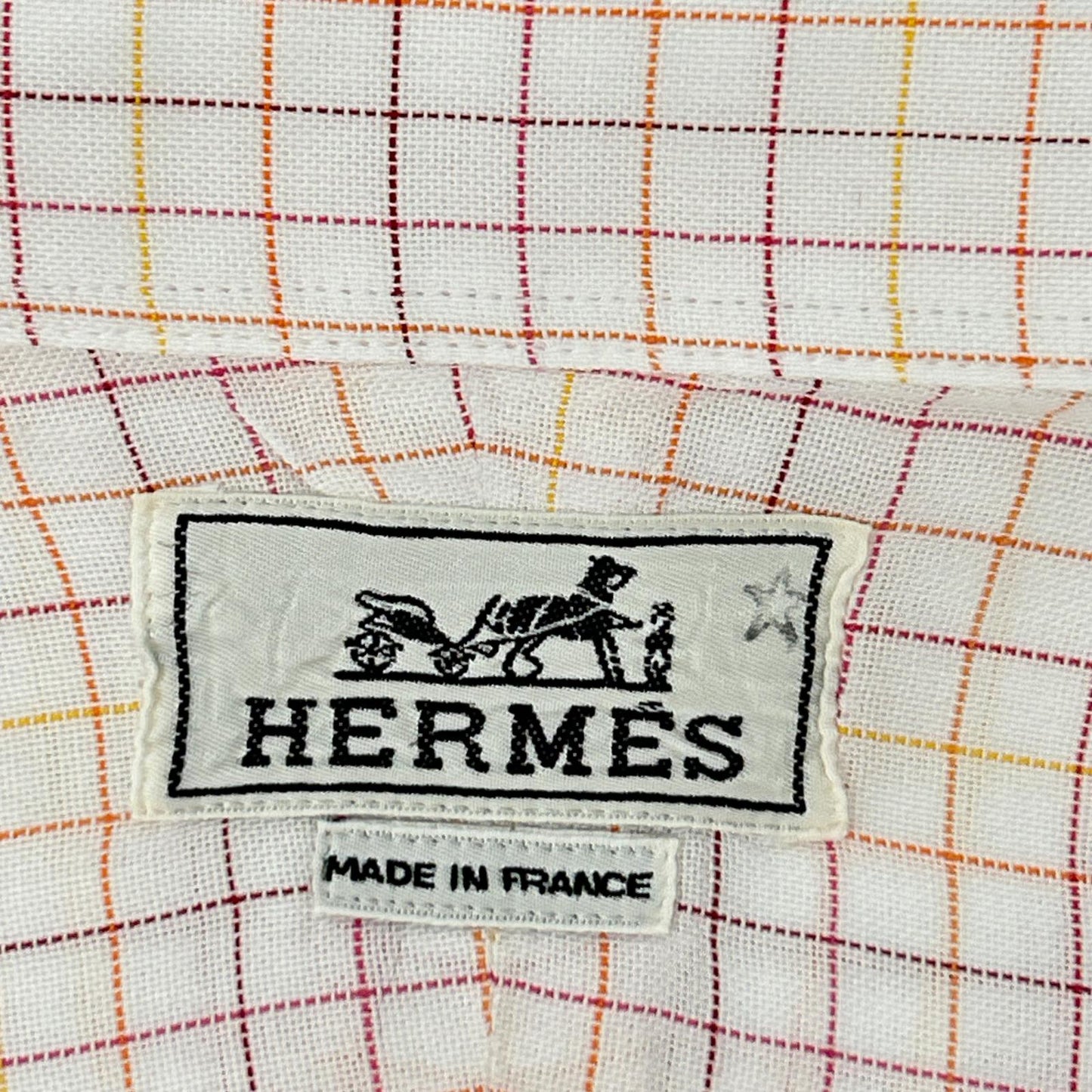 HERMES エルメス 【美品/国内正規】チェック セリエボタン 長袖シャツ トップス