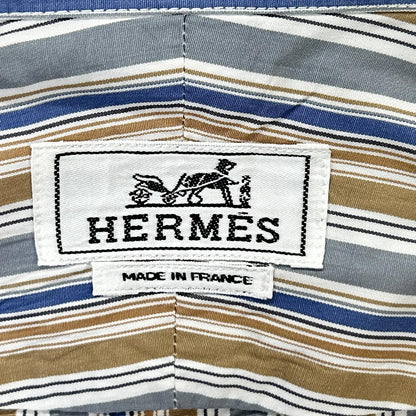 HERMES エルメス 【美品】ストライプ セリエボタン 長袖シャツ トップス