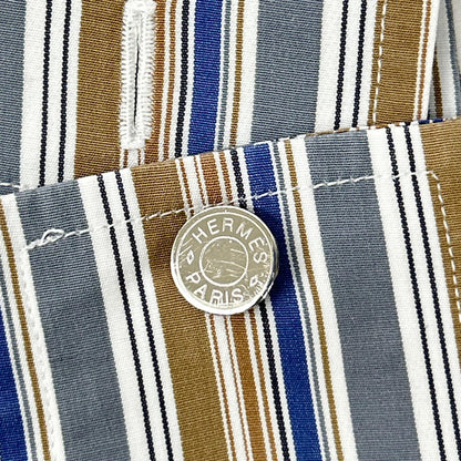 HERMES エルメス 【美品】ストライプ セリエボタン 長袖シャツ トップス