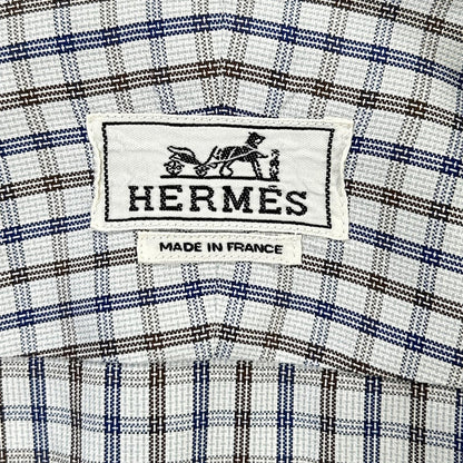 HERMES エルメス 【美品】チェック セリエボタン 長袖シャツ トップス