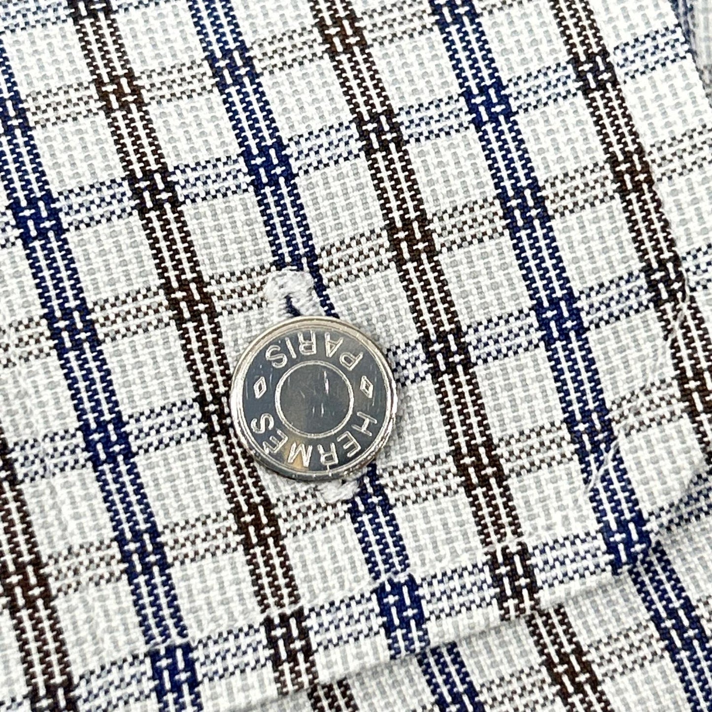 HERMES エルメス 【美品】チェック セリエボタン 長袖シャツ トップス