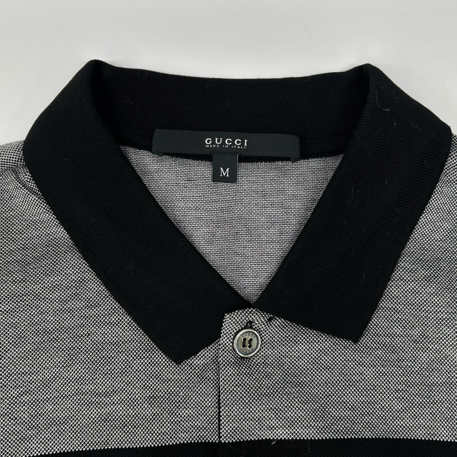 GUCCI グッチ 243876 ブラック コットン フラップポケット ポロシャツ トップス
