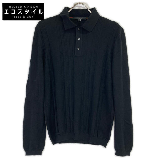 GUCCI グッチ 323068 ブラック カシミヤ ロングスリーブ ポロシャツ トップス