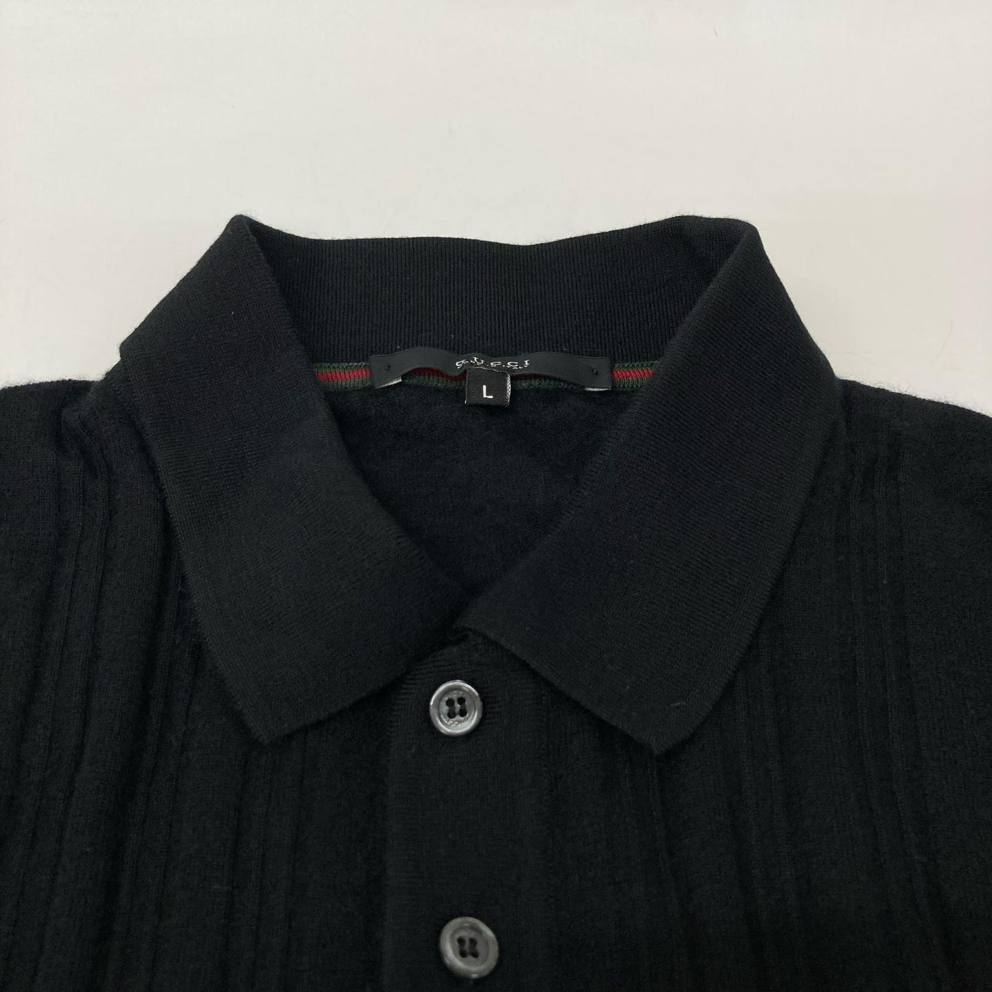GUCCI グッチ 323068 ブラック カシミヤ ロングスリーブ ポロシャツ トップス