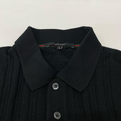 GUCCI グッチ 323068 ブラック カシミヤ ロングスリーブ ポロシャツ トップス