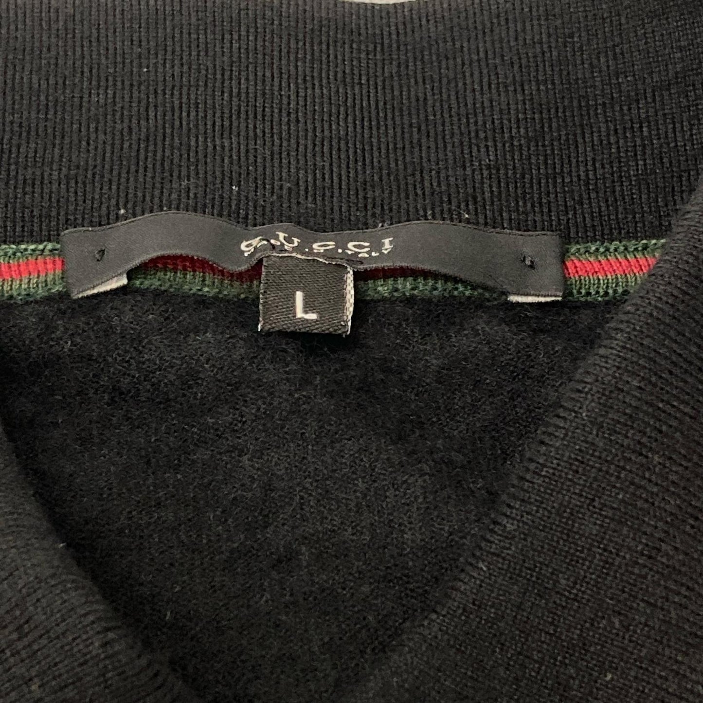 GUCCI グッチ 323068 ブラック カシミヤ ロングスリーブ ポロシャツ トップス