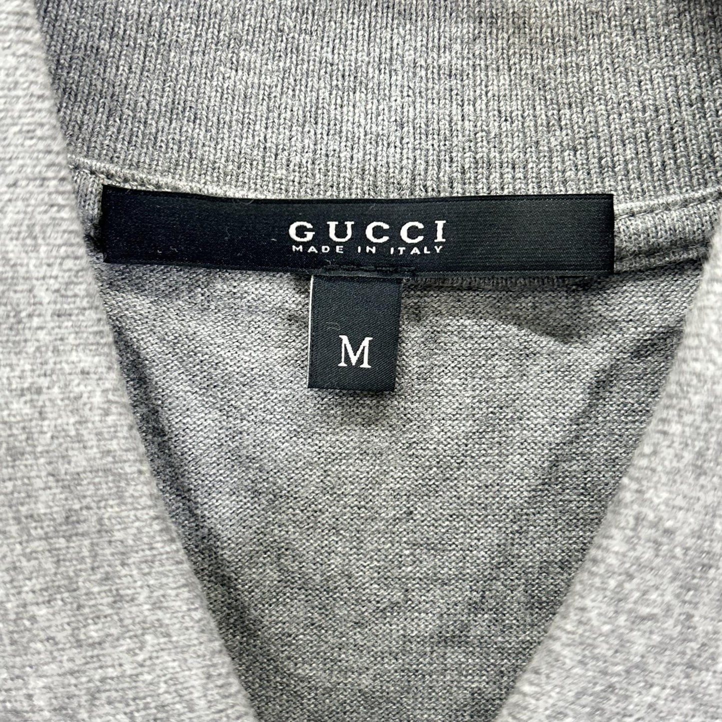 GUCCI グッチ 232618 グレー コットン シェリーライン ポロシャツ トップス