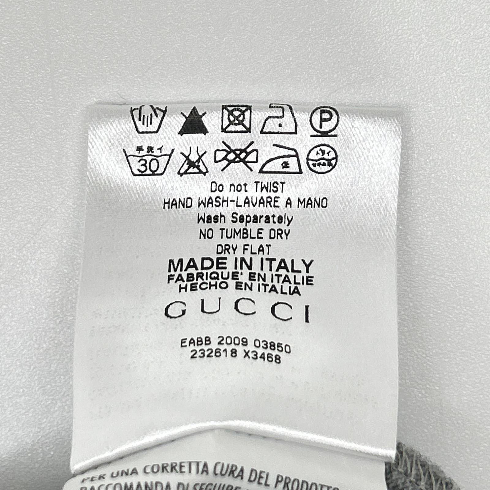 GUCCI グッチ 232618 グレー コットン シェリーライン ポロシャツ トップス